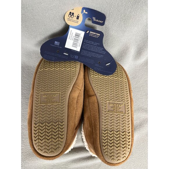 Isotoner Women's Rory Recycled Buck Skin Bootie Slippers 5-6 Small Brown NWT's - Picture 6 of 8